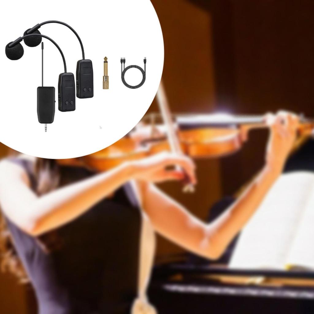 Violin Mic Instrument Condenser Clip Portable Wire Less Instruments for Personal Exercises