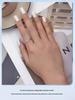 Versatile Everly Sterling Silver Leaf Ring with Rhodium Plated Zircon Band