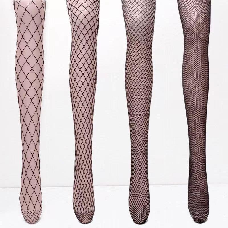 Women's Sexy Black Silk Fishnet Stockings - Thin, Tight, Summer Mesh Socks