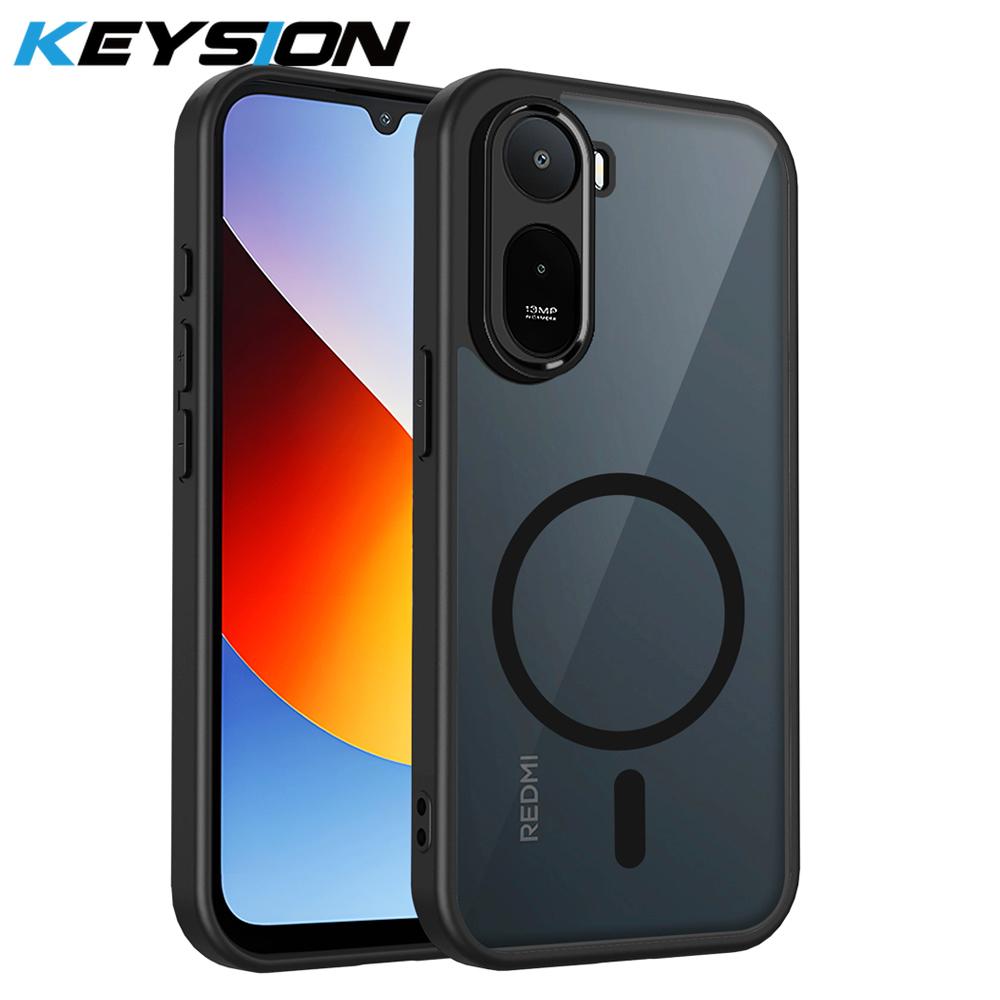 

KEYSION Magnetic Phone Case for Redmi A7 Pro Soft Silicone+PC Matte Translucent Black Shockproof Cover for Xiaomi Redmi A7 Pro for Redmi A7 Pro чёрный