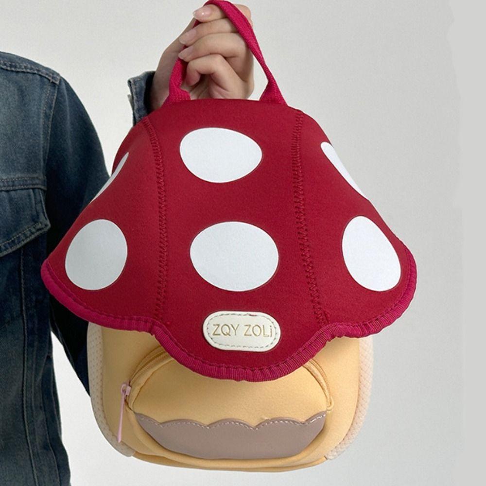 Double Shoulder Mushroom Backpack Large Capacity Student School Bag  Kids Gifts