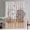 Peach Mochi Cat Curtains Child Room Camera Halloween Decoration Partition Living Curtain Shades Anti Mosquito Made Of Polyester Sitting Decor