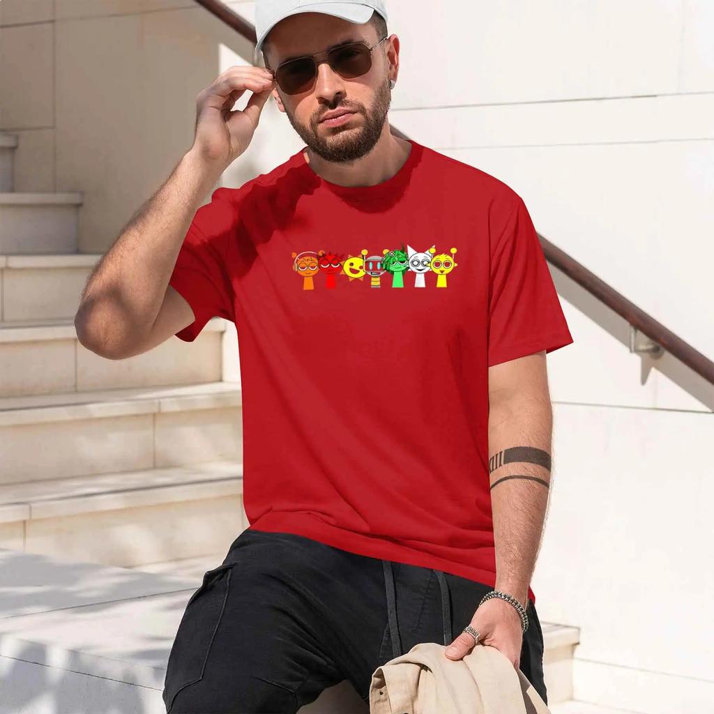 2026 New Model Sprunki B Eats Funny Sprunki Game Tshirt Print Blend Tshirt Casual Comfortable Short Sleeve Tee For Unisex Machin