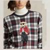 Used Super rareGood condition [POLO Ralph Lauren] S Polo Bear Red Check Cotton Sweatshirt
