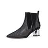 Fashion Women Summer Ankle Boots Mesh Cut Out Hollow Pointed Toe Bootie Shoes Female Thick High Heel Sandals Fashion Women Cool Boots