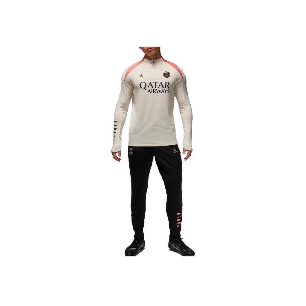 Jordan Fargeblokk Bokstav Slim Fit Høy Hals Langermet T-skjorte Herre Topper Beige FQ2625-111