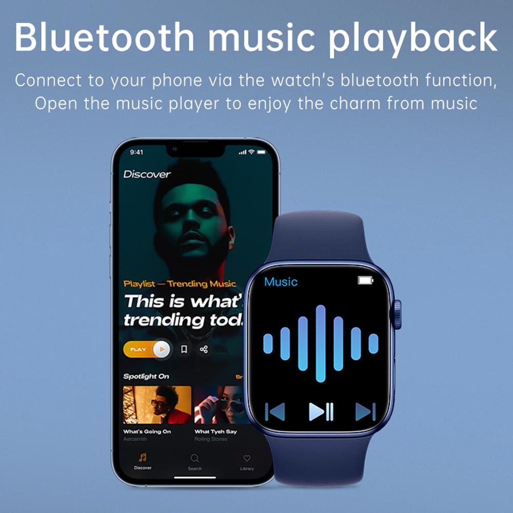 IWO Series 7 Smart Watch 2" DIY Face Heart Rate Men Women Fitness Tracker Sport Smartwatch For IOS Android Phone