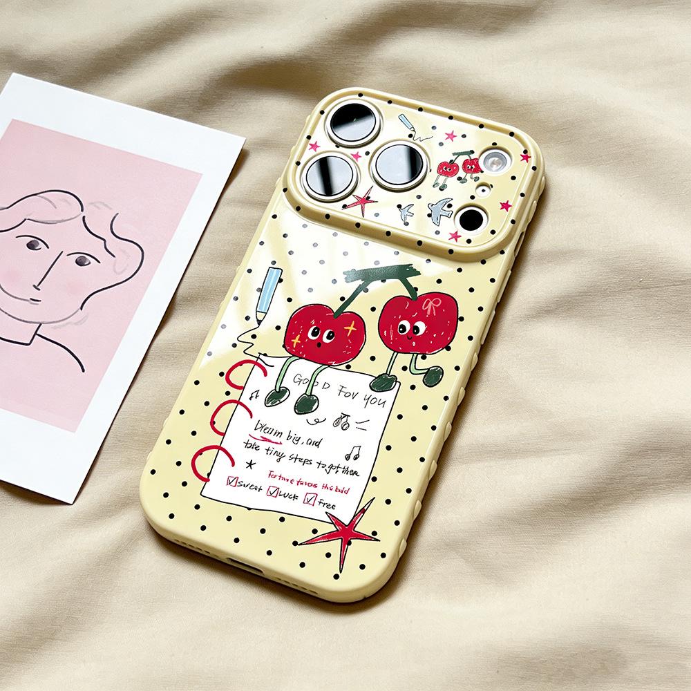 

Red Cherry iPhone Case: Drop-proof for iPhone 17/17 Pro, Protective Cover for Apple 16/15, Fits New Model 14. iPhone 14