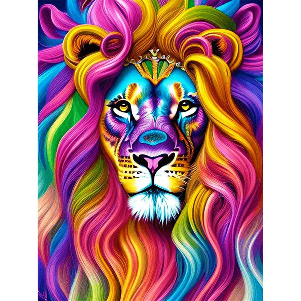 5D DIY Diamond Painting Animal Colorful Lion  Round Drill Embroidery Butterfly Owl Home Decor Cross Stitch Kits
