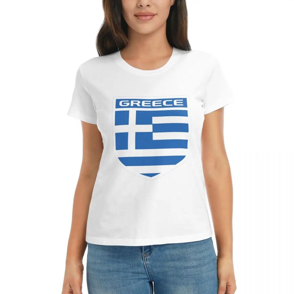 Dames T-shirt Griekenland Griekse Vlag Zomer Korte Mouw T-shirts Ronde Hals Katoenen T-shirts Kleding Tops Streetwear