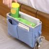 Bedsides Hanging Storage Unit Featuring Hooks and Shelves for Organizing Items