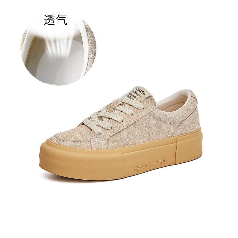 

Кожаные маленькие белые туфли женские весенние новые туфли на платформе спортивные кеды женские универсальные повседневные туфли ретро мода женская обувь 40 бежевый