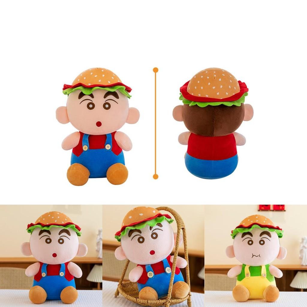 Adorable Crayon Shin-chan Plush Toy Hamburger Doll Soft Pp Cotton Stuffed Animal