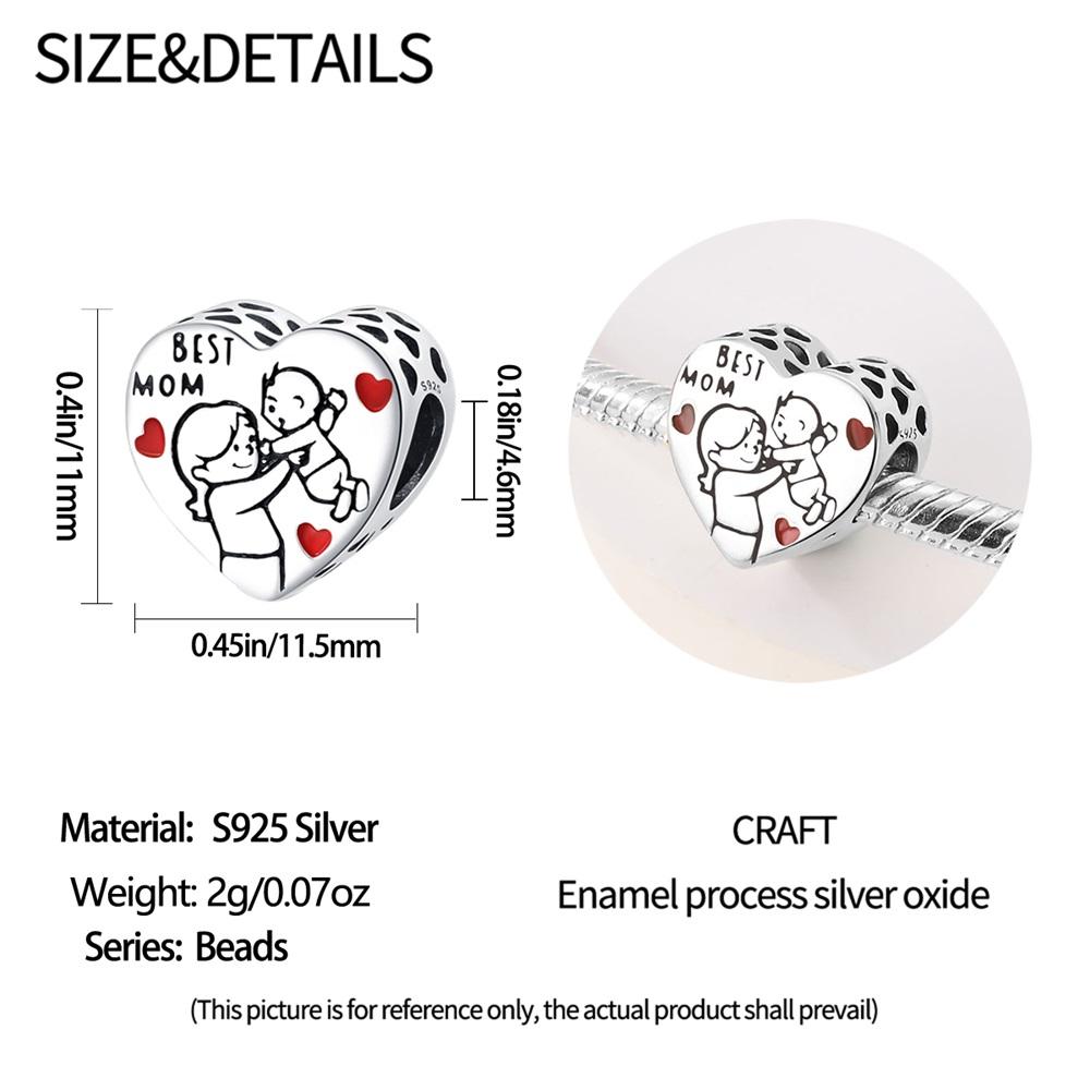 Charms Original Copper Love For Parent Child Beads Fit Bracelet Women Jewelry Diy Fine Gift
