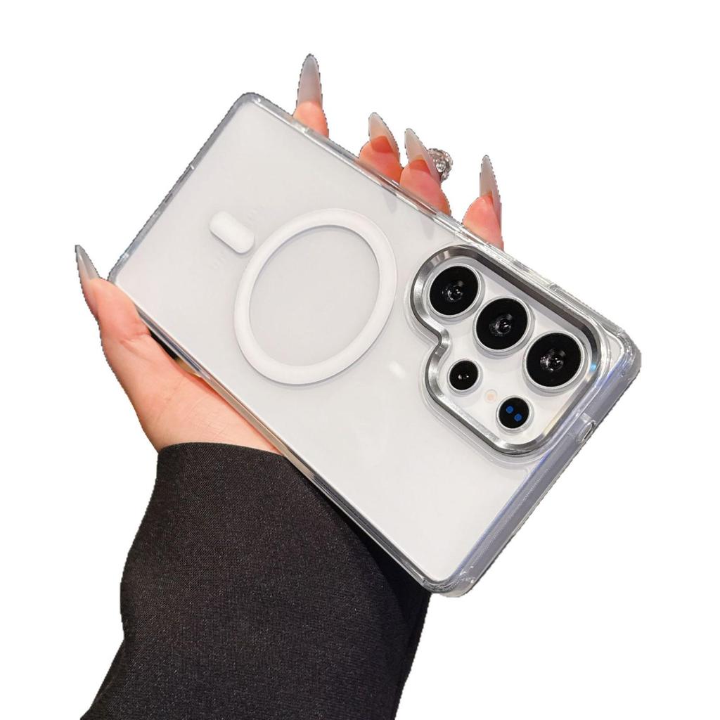 Samsung S25ULTRA Crystal Clear Magnetic Phone Case with Metal Lens Protection