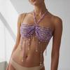 Beaded Body Chain Bra Multilayer Beaded Chest Chain Body Accessories Jewelry for Women Nightclub Raves Body Jewel