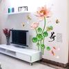 Chinese Style Lotus and Fish Wall Sticker Modern Living Room Bedroom Office TV Background Removable Home Decor Mural