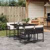 VidaXL 5-Piece Garden Dining Set with Cushions, Table and Folding Back Chairs, Outdoor Patio Furniture 3211434