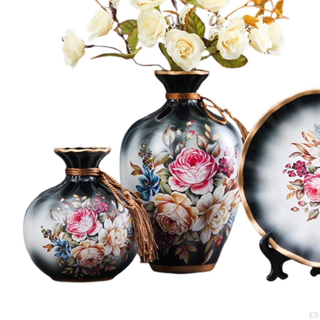 3 Keramikvasen für Blumenarrangements, Dekorative Behälter für den Innenbereich
