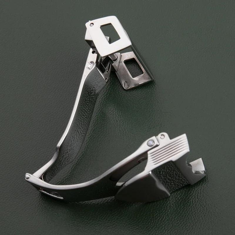 18mm 316L Stainless Steel Deployant Clasp Watch Buckle For Tudor  Strap Leather Rubber Band Replacement Silver Fold Buckle