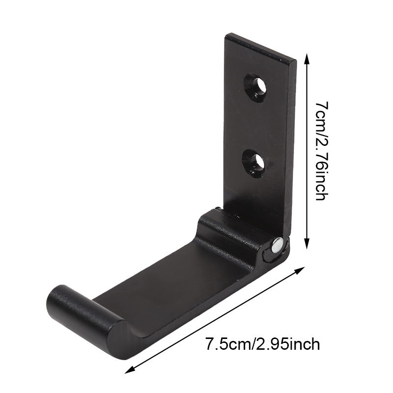 

Складний настінний гачок для одягу з алюмінієвого сплаву, одинарний складний настінний вішак для ванної кімнати, кухні, спальні A чорний