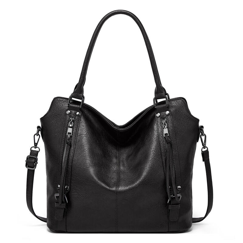 New Women's Bag Fashion Retro Korean Temperament Solid Color Soft Skin High Capacity Trend Versatile Lady Shoulder Bag