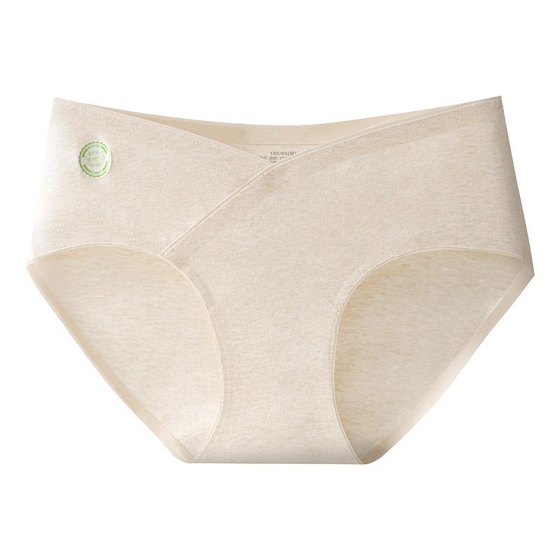 Large Size Female Spring Cotton Anti-bacterial Non-mark Low Waist V Shaped Pregnant Briefs
