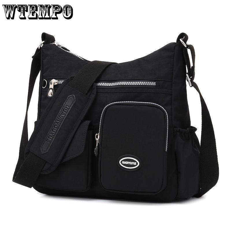 Women's Casual Nylon Crossbody Bag - Water-Resistant, Adjustable Strap, Zip Closure, Foldable Design In Mixed Colors