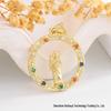 European American Zircon Our Lady Saint Jude Benedict Michael Pendant Necklace