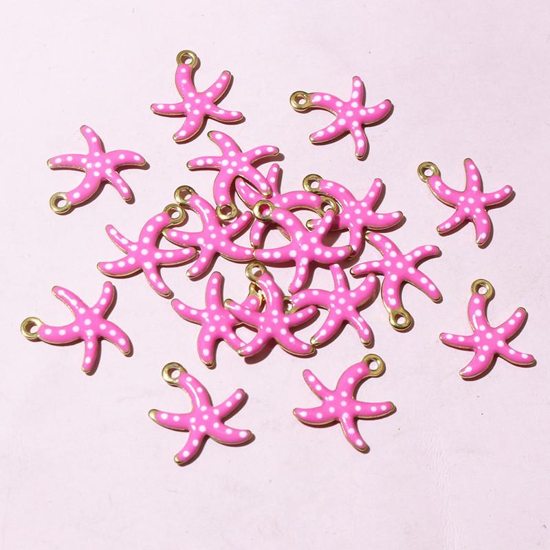20pcs 10.5x10mm Stainless Steel Small Starfish Charms Pendant Enamel DIY Jewelry Making Accessories Findings Necklace Earrings