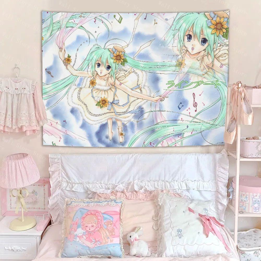 Manga girls heart Japanesestyle cute tapestry atmosphere decoration of the bedroomTapestry Bedside Tapestry Bathroom Tapestry