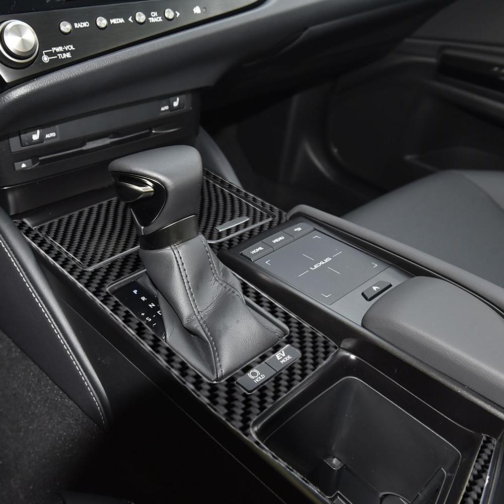 For Lexus ES 2018-2025 Interior Accessories Carbon Fiber Car Gear Shift Panel Trim Cover Frame Decoration Stickers