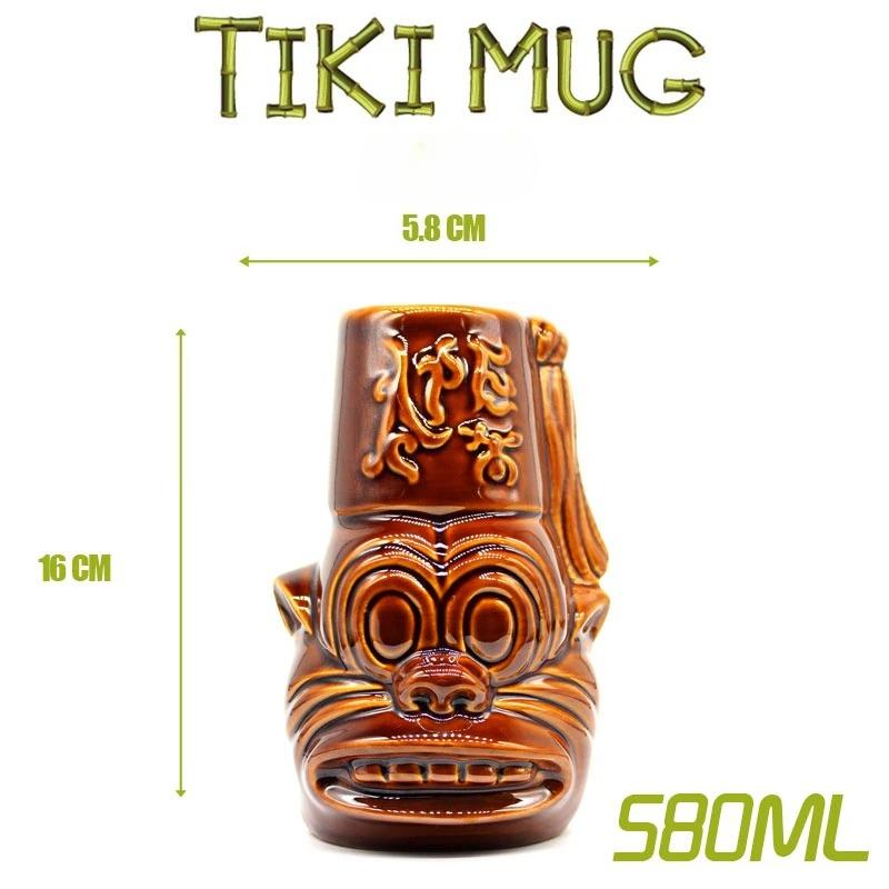 Tiki Bar Tiki MUG Keller Hawaii Cocktail Glass Martini Ceramic Mugs Creative Cup Easter Island Mugs Halloween Gift for Bar Tools
