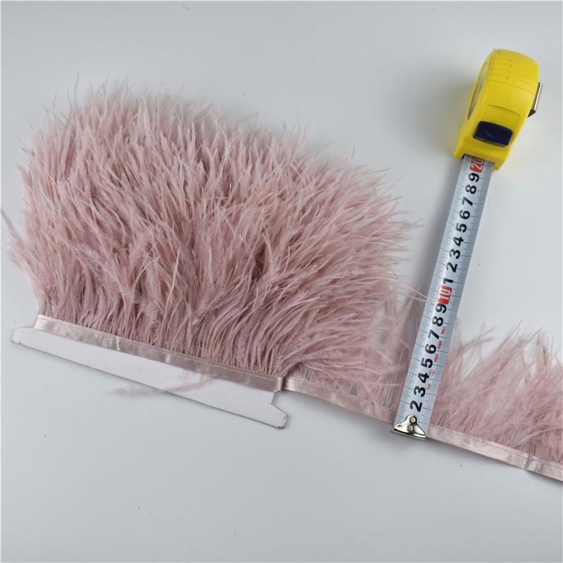 Feather1meters Real Ostrich Feather Trim Fringe White Ostrich Feathers for Clothes Ribbon Trims Feather Skirt Plumas Plume Decoration