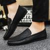 Round Toe Flat Slip-on Men's Leather Shoes 2025 Trend Classic Original Retro In Promotion Fashion Social Adults Male Casual Shoe