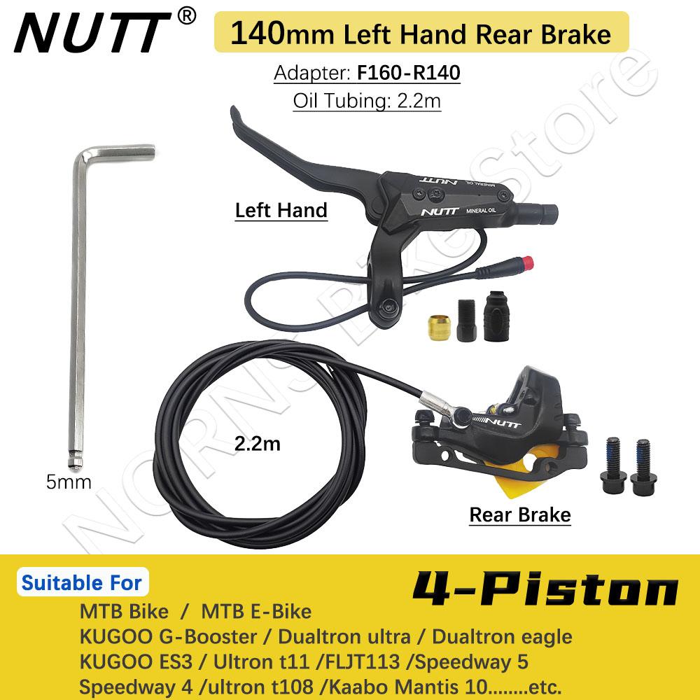 NUTT 4 Piston Y-5 Electric E-Bike Scooter Disc Brake Hydraulic Bicycle 140 160 180 Rotor For A5-D KUGOO Dualtron Kaabo Mantis