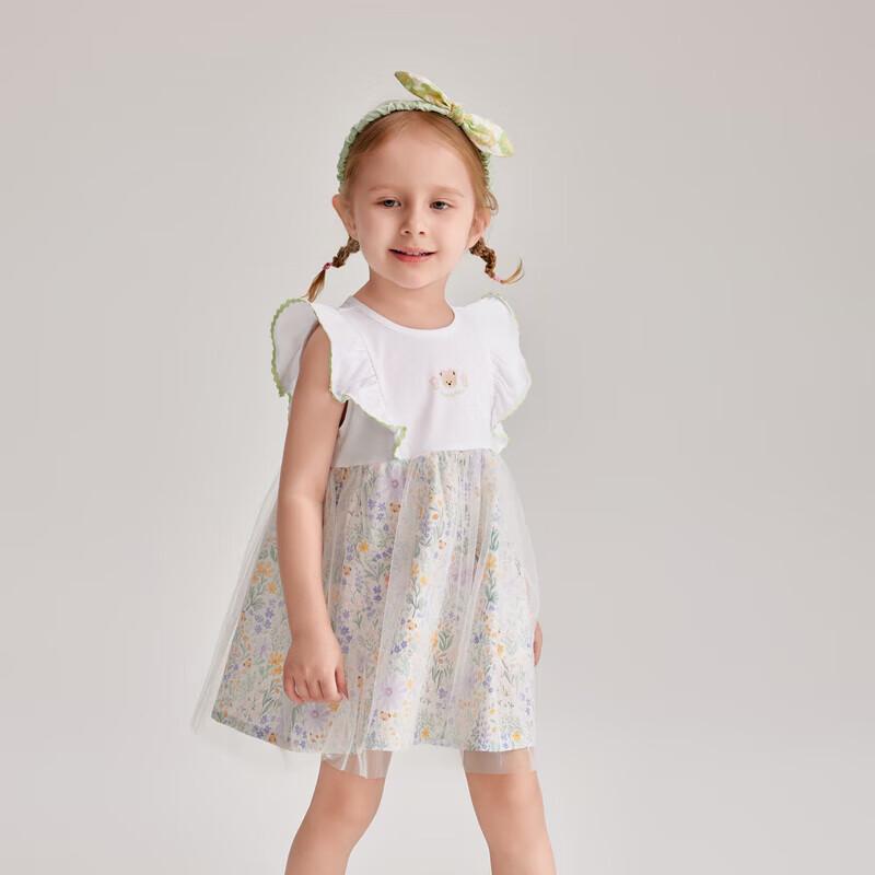 

PawinPaw Cartoon Bear Floral Mesh Dress 90