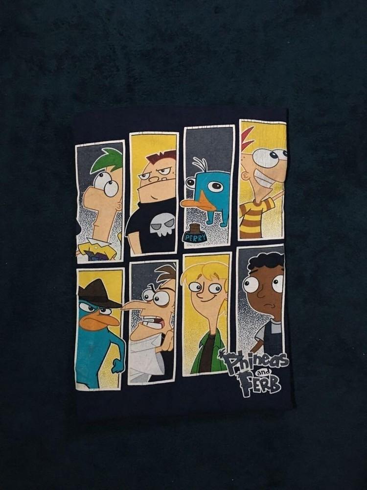 

Усилитель Финеаса; Черная футболка Ferb Хлопок Унисекс S3234XL Короткий рукав KK840 Унисекс Футболка S