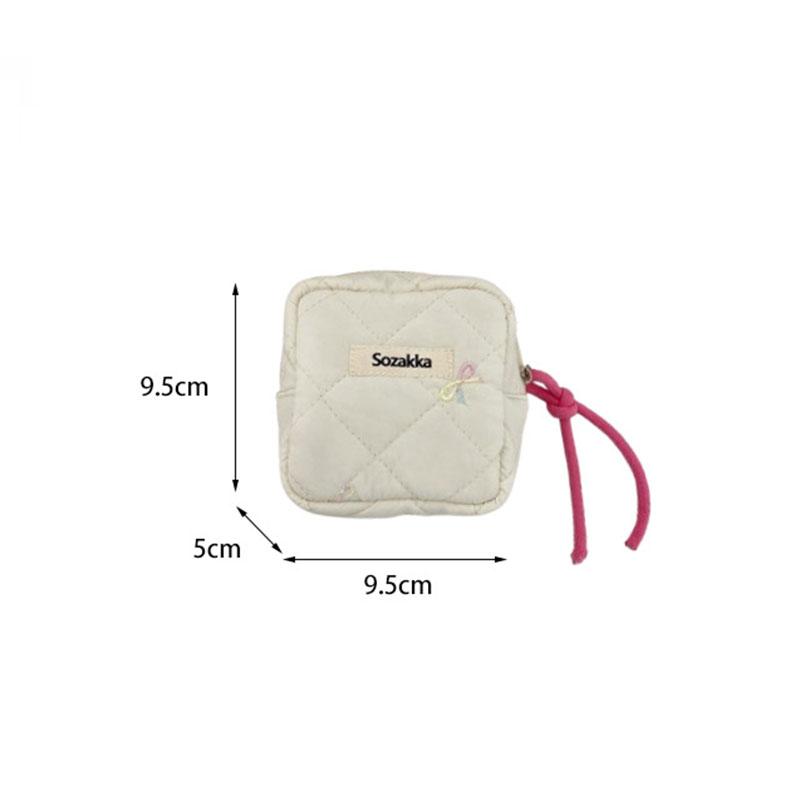 Quilted Cotton Sanitary Makeup Storage Bag Mini Lipstick Cosmetic Case Soft Portable Menstrual Sanitary Napkin Storage Bag