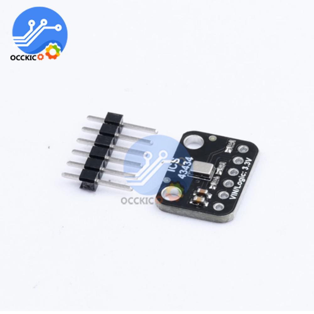 ICS-43434 I2S MEMS Microphone Module With Pins DC 1.5V-3.6V Low-Pass Filter Module High Signal-to-noise Ratio 65dBA SNR