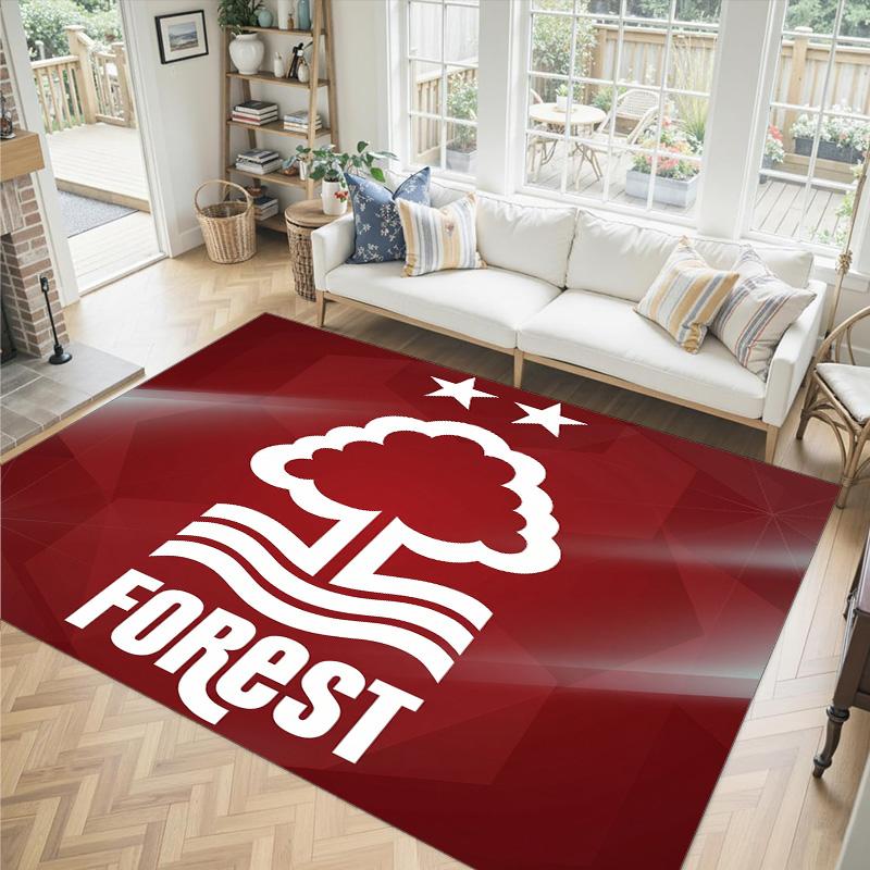 Nottingham Forest Design Kristall Samt Teppich Gemütlich Nicht?Rutschfester Teppich mit Aufdruck für Schlafzimmer Wohnzimmer Eingang