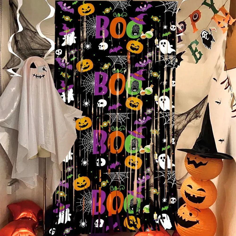 Creativity Pumpkin Ghost Bat Curtain 1X2M Wall Hanging Ghost Pendants  Photo Background