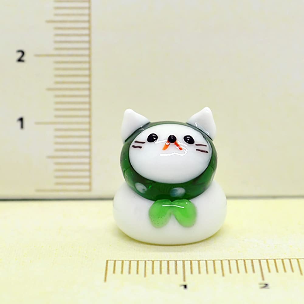 Four Cart Cute Handmade Glass Craft Dorobou Cat