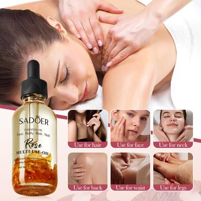SADOER Rose Dried Flower Multi-Effect Massage Oil, Nourish Skin and Body, Essential Oil
