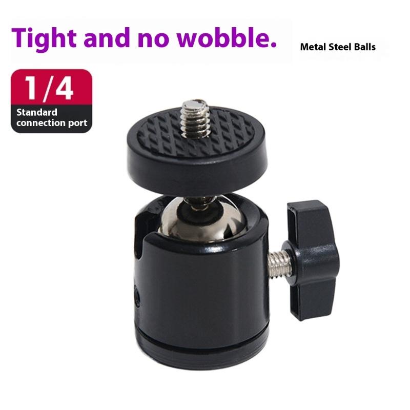 360 Degree Rotating All Metal 1/4 Inch Screw Tripod Adapter For Camera Mounting Streaming With Universal Compatibility