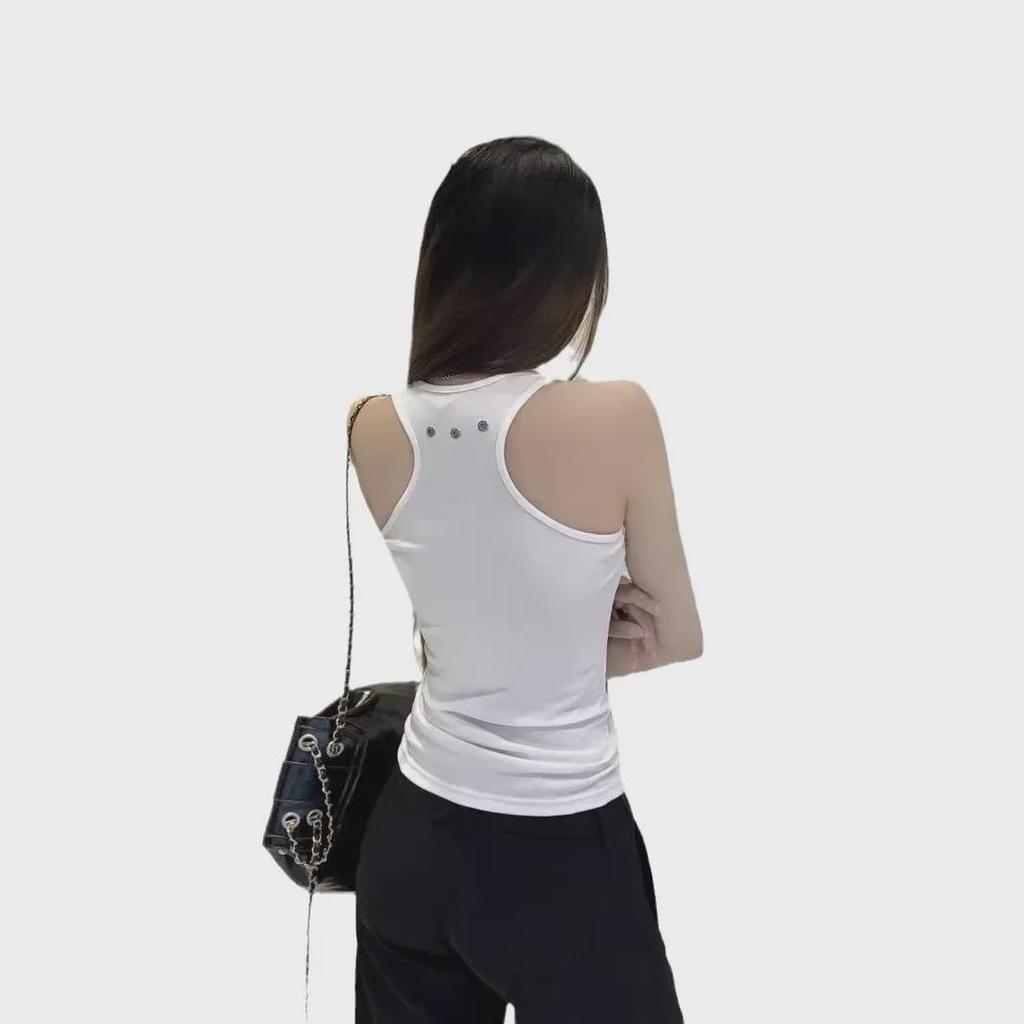Women's Cotton I-Shaped Sleeveless Sports Vest - Slim, Versatile & Beautiful Back Design for Summer.