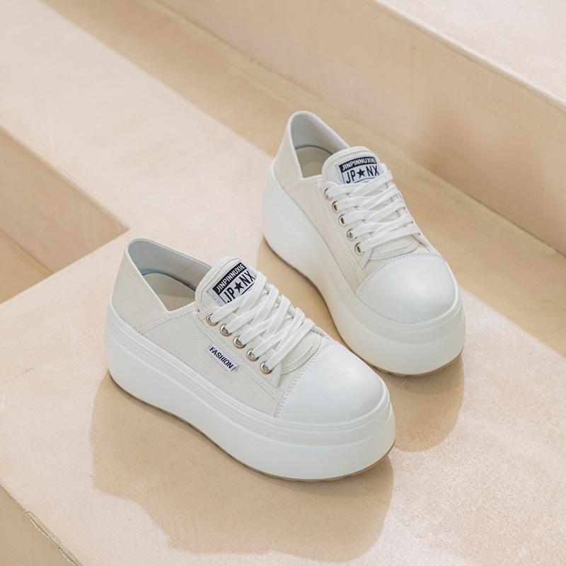 Muffin Shoes Women's 2025 Spring New Two Wear Lazy Single Shoes Platform Height Increased by 8 Cm Fashion Casual Versatile Tide