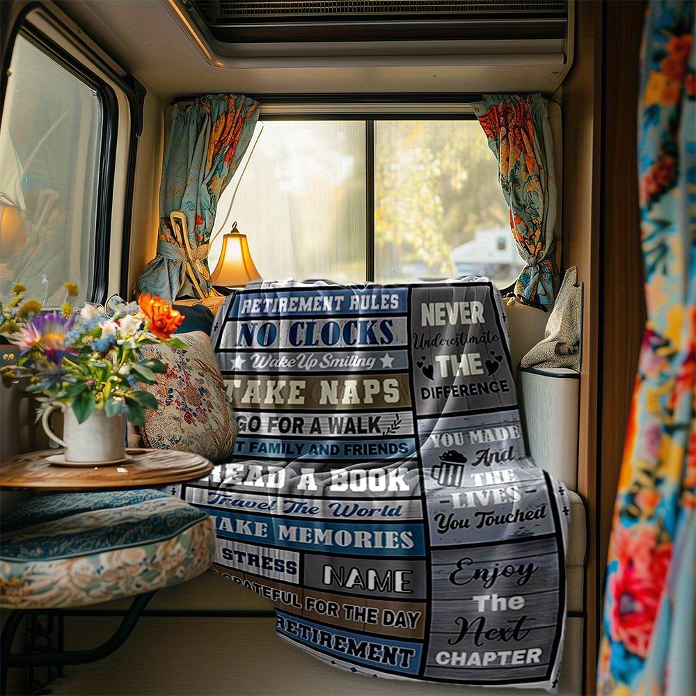 Retirement Rules Blanket Personalized Name Soft Comfortable Stylish Blanket Car Blanket Perfect For Travel Camping Outdoor Home Suitable For All