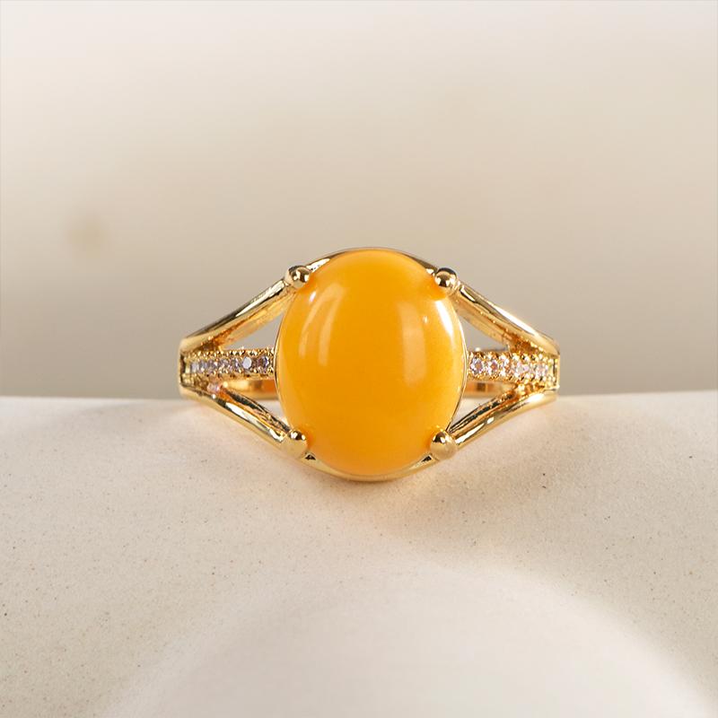 BELLA BOX Anelli da donna alla moda con pietre di zircone giallo giallo, accessori delicati per gioielli di dichiarazione regalo di anniversario femminile