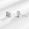 Korean Luxury Copper-Plated Zircon Square Earrings - European & American Cross-Border Piercing Studs